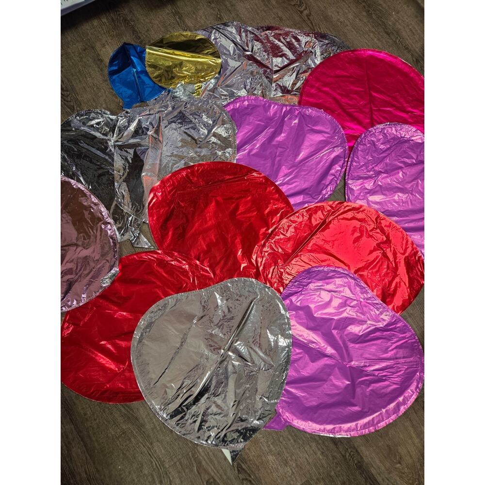 Mixed Lot of Solid Color Shapes Mylar Balloons From 1980s Lot of 13